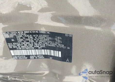 2009 Toyota Rav4 из США, поврежденный, VIN 2T3BF33V19W004308